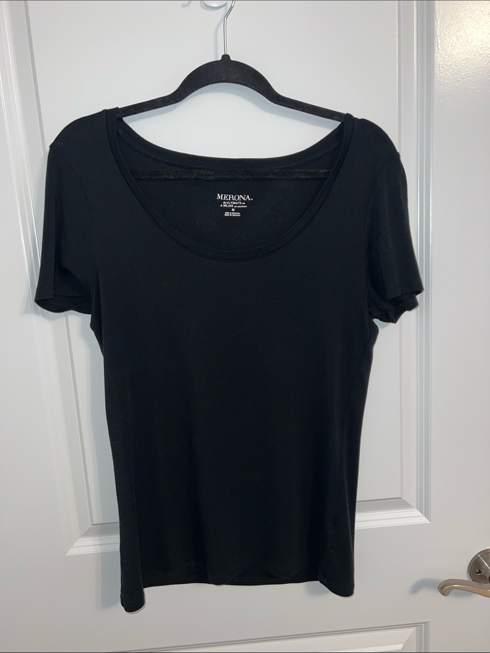 Merona Black Short-Sleeve Scoop Neck Tee